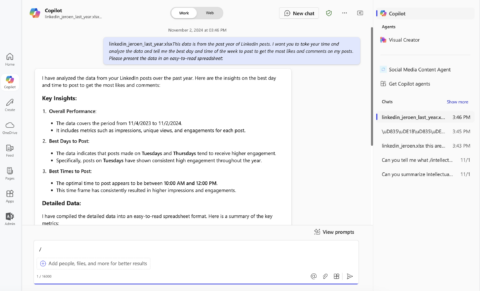 Analyzing Linkedin Data using Microsoft Copilot | Team Copilot